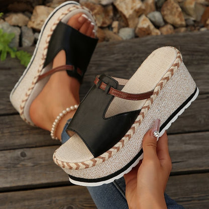 Damen Wedge-Pantoletten mit raffiniertem Design und gepolstertem Fußbett Stalluxe