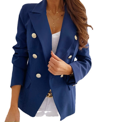 Damen Modischer Blazer mit doppelter Knopfreihe und eleganten Details Stalluxe