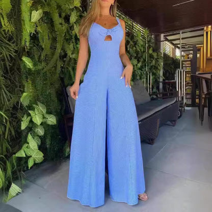 Damen Luftiger Jumpsuit mit schickem Schlitz und Stilvollen Träger Stalluxe