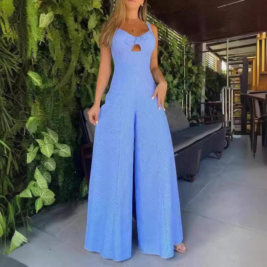 Damen Luftiger Jumpsuit mit schickem Schlitz und Stilvollen Träger Stalluxe