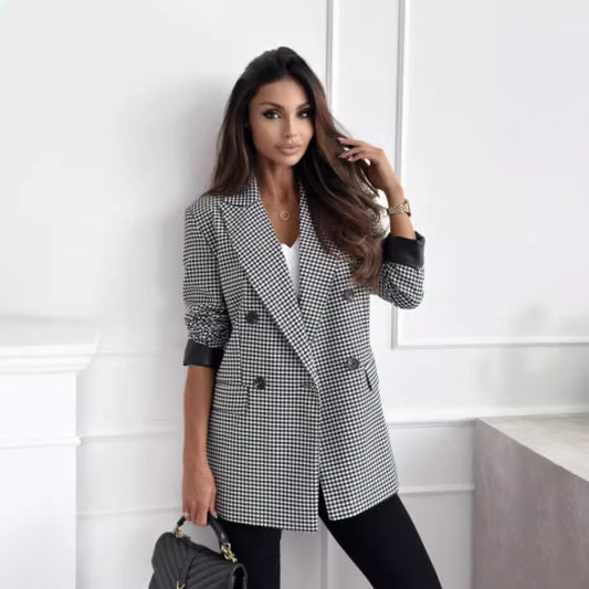 Damen Eleganter Blazer mit modischem Tiermuster Stalluxe