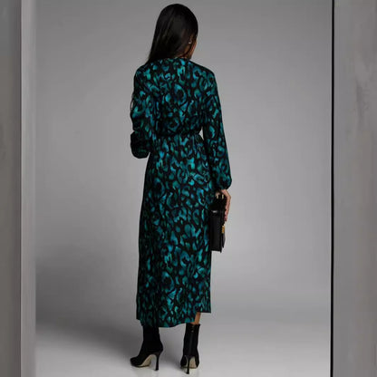 Damen Maxikleid mit tiefem Schlitz und Bindegürtel Stalluxe