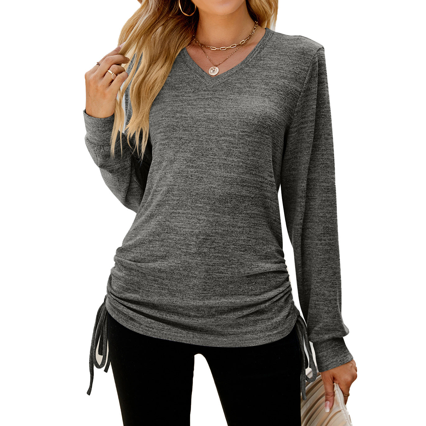 Damen Langarmshirt mit verstellbarem Bund Stalluxe