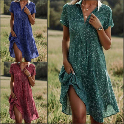 Damen Freizeitkleid mit Knopfverschluss und asymmetrischem Saum Stalluxe