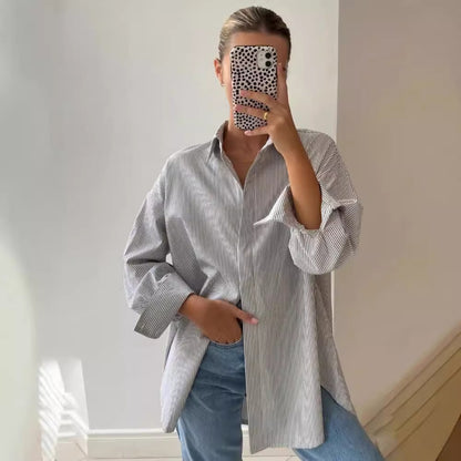 Damen Oversized Hemdbluse Stalluxe