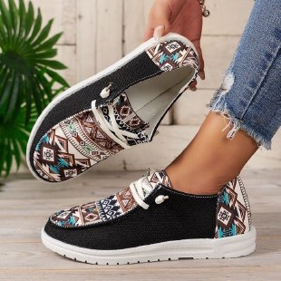 Damen modische Freizeit-Sneaker mit ethnischem Muster Stalluxe