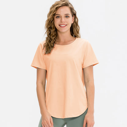 Damen Atmungsaktives Fitness-T-Shirt mit Rundhalsausschnitt und sportlichem Schnitt Stalluxe