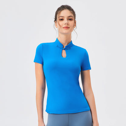 Damen Sportliches Funktionsshirt mit schickem Stehkragen und Schnittführung Stalluxe