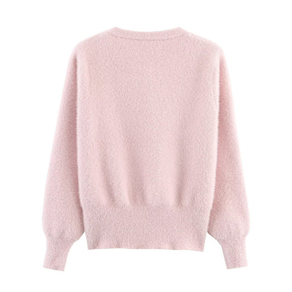Damen Kuschelige Strickjacke mit stilvollen Blumendetails Stalluxe