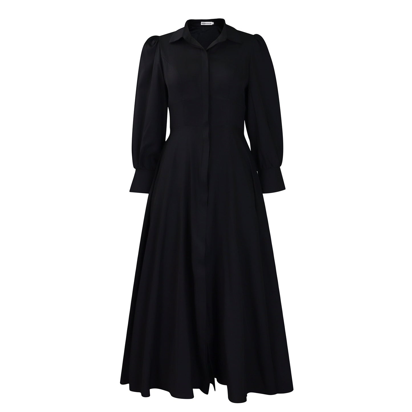 Damen Maxikleid mit eleganten Knopfdetails und weit ausgestellt Rock Stalluxe