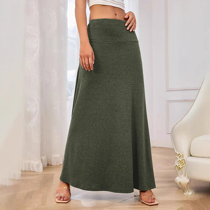 Damen Maxirock mit eleganter A-Linie und hohem Taillenbund Stalluxe