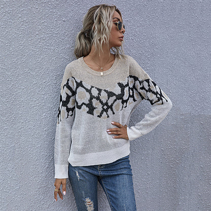 Damen Strickpullover mit modernem grafischen Muster und lässigem Schnitt Stalluxe