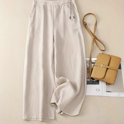 Damen luftige und bequeme Sommerpalazzo-Hosen mit elastischem Bund Stalluxe