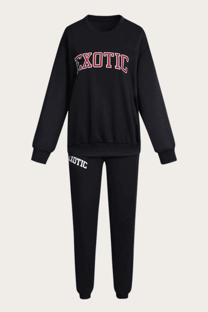 Damen Sportliches Sweatshirt und Jogginghose Set Stalluxe