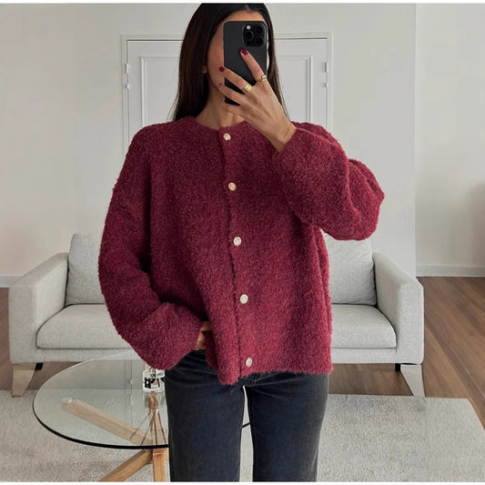 Damen Fluffiger Boucle-Pullover Stalluxe