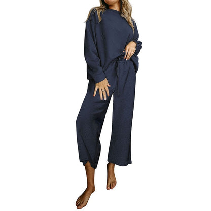 Damen Lässiges Lounge-Set mit weitem Schnitt und bindbarem Taillengürtel Stalluxe