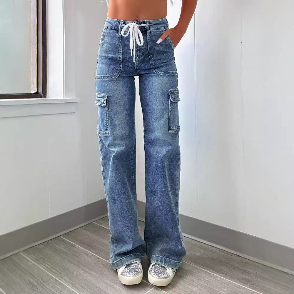 Damen Cargo-Jeans mit weichem Bund und praktischen Taschen Stalluxe