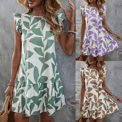 Damen Sommerliches Volantkleid mit Rüschendetails Stalluxe