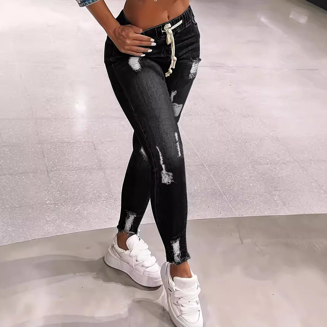 Damen Jeansleggings mit lässigem Schnitt und modischen Destroyed-Details Stalluxe