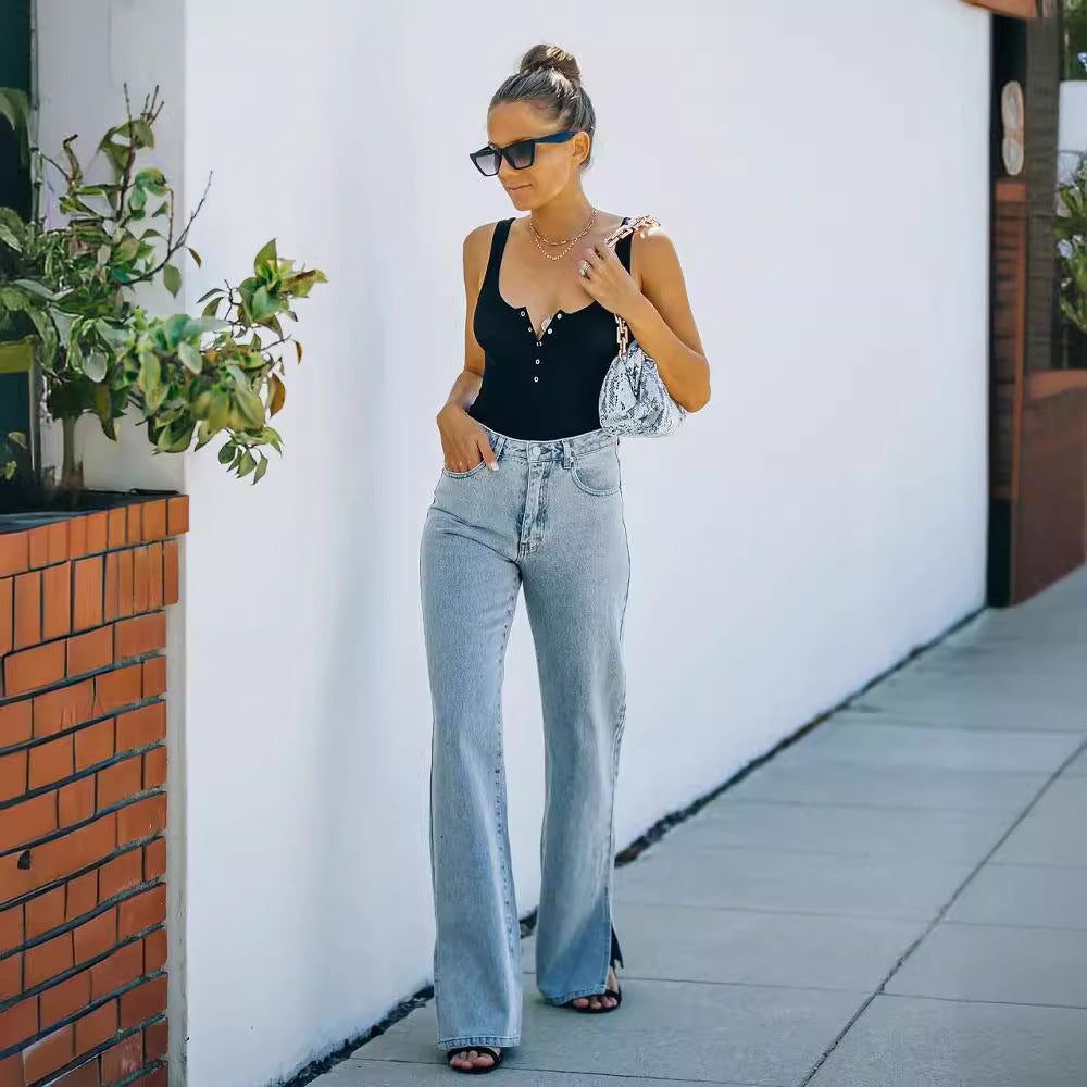 Damen Weite Jeanshose Stalluxe