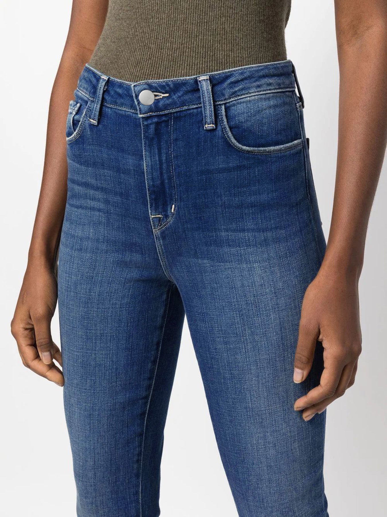 Damen Bootcut Jeans mit angesagten unregelmäßigen Fransen Stalluxe