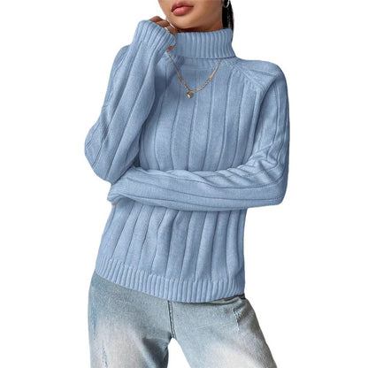 Damen Strickpullover mit hohem Kragen Stalluxe