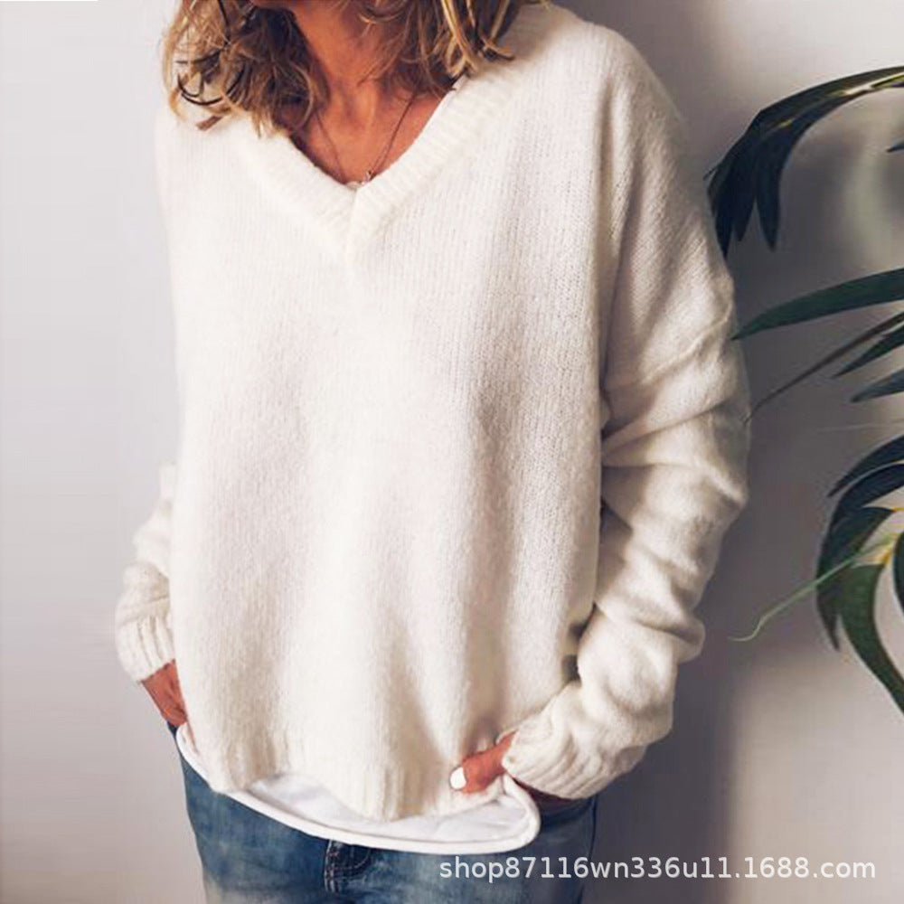 Damen V-Ausschnitt Pullover aus weichem Strick Stalluxe