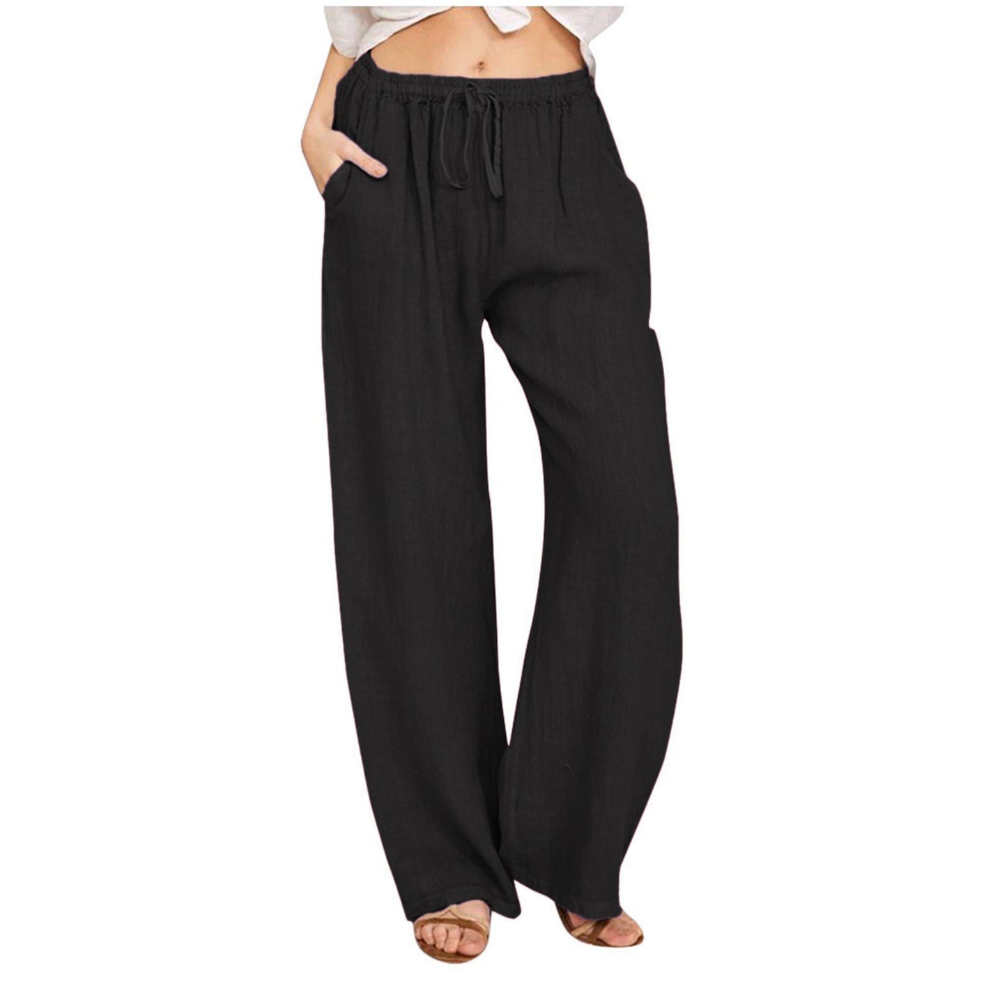 Damen weite Leinenhose Stalluxe