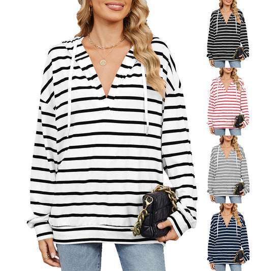 Damen Kapuzenpullover mit modischem Streifenmuster und lässiger Passform Stalluxe