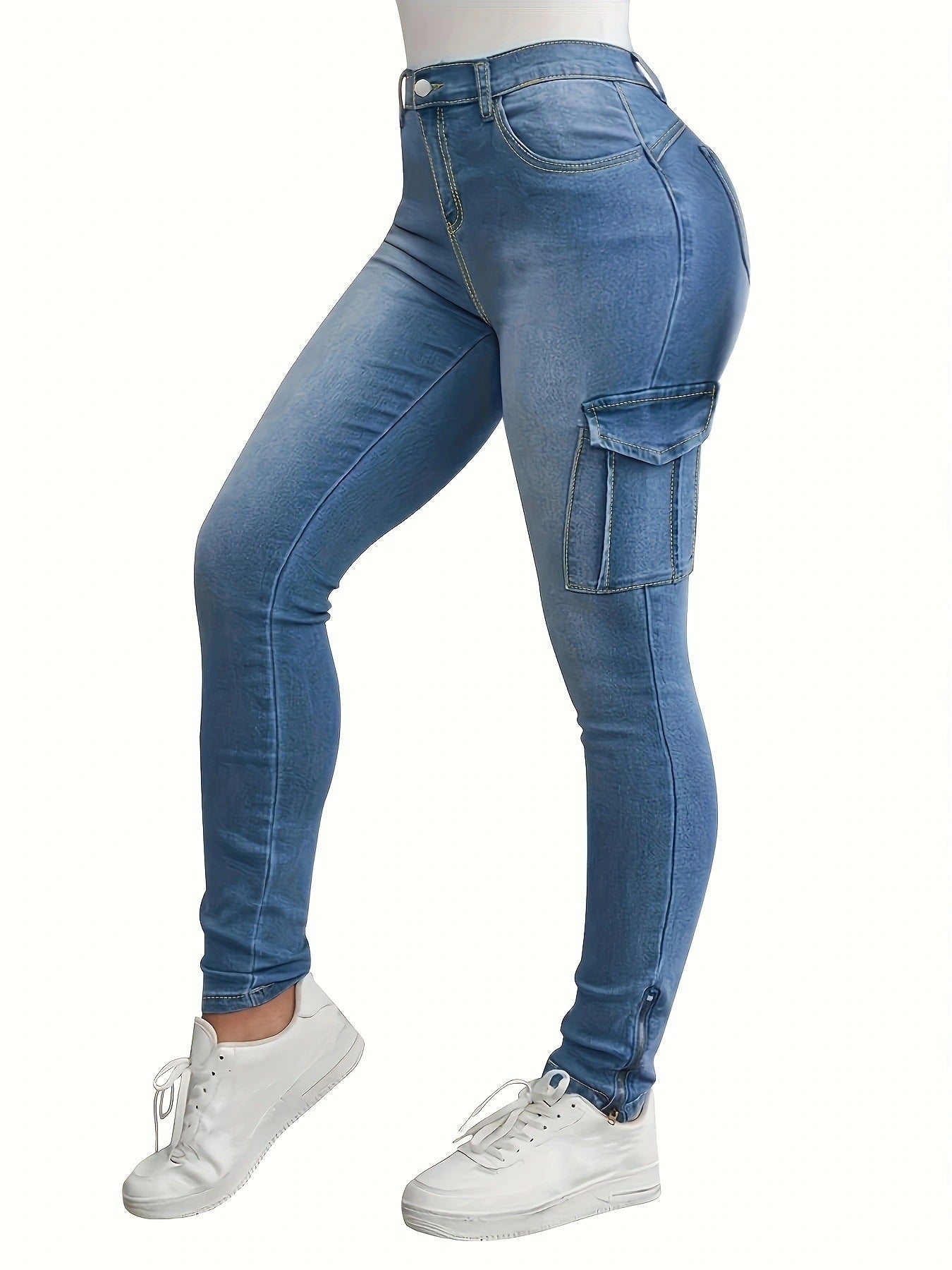 Damen Cargo-Leggings mit hohem Bund und eleganten Seitentaschen Stalluxe