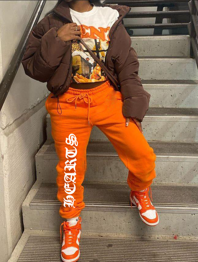 Damen bequeme Sweatpants mit seitlichem Schriftzug Stalluxe