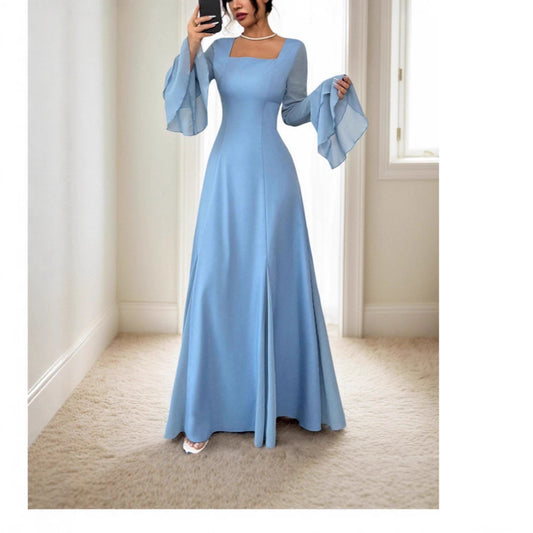Damen Elegantes Maxikleid mit fließenden Ärmeln Stalluxe