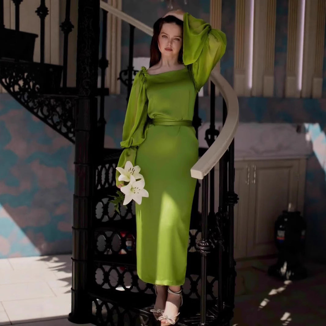 Damen Elegantes Abendkleid mit voluminösen Ärmeln Stalluxe