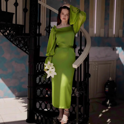 Damen Elegantes Abendkleid mit voluminösen Ärmeln Stalluxe