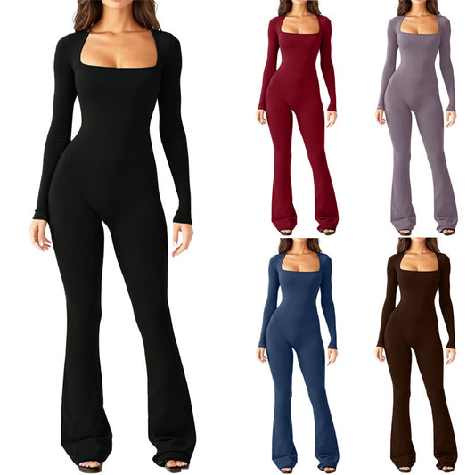 Damen Bodysuit mit weitem Bein und tiefem Dekolleté Stalluxe