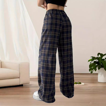 Damen weite Karohose aus weichem Material mit Kordelzug und praktischen Taschen Stalluxe