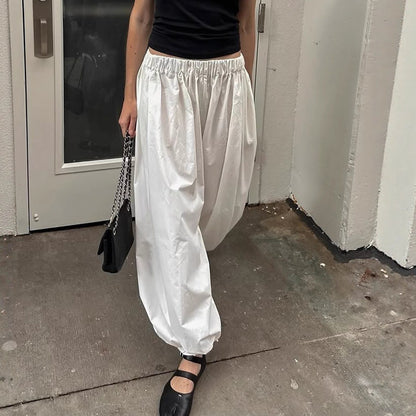 Damen elegante, lockere Pluderhose mit elastischem Bund und weitem Schnitt Stalluxe