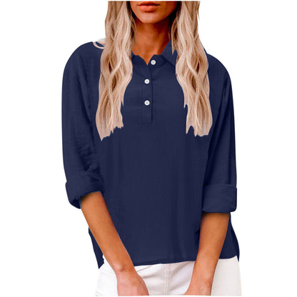 Damen Freizeitbluse mit Knopfleiste und 3/4-Ärmeln Stalluxe