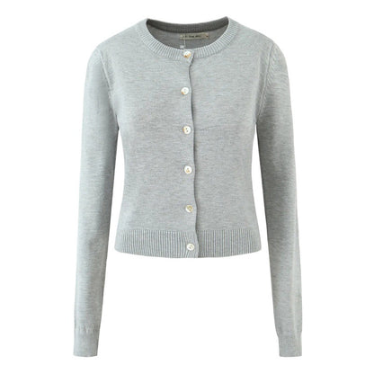 Damen langlebige Strickjacke mit Knopfverschluss und Rundhalsausschnitt Stalluxe
