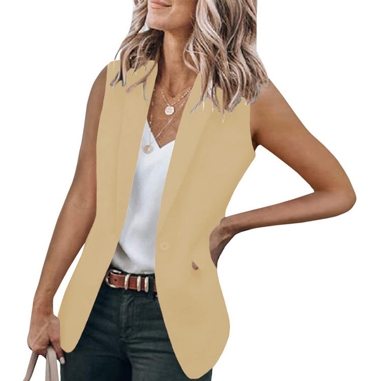 Damen Ärmelloser Blazer im modernen Schnitt mit tiefen Taschen Stalluxe