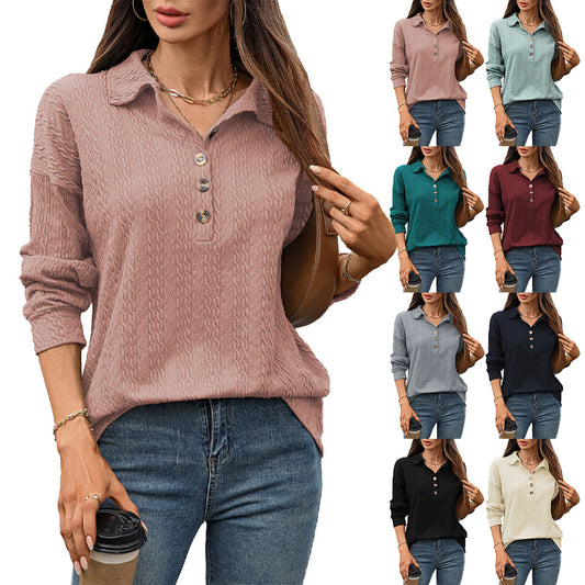 Damen Langarmshirt mit strukturiertem Knopfdesign Stalluxe