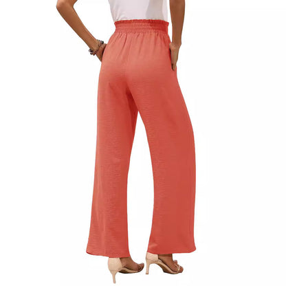 Damen Weite Stoffhose mit Elastischem Bund und Gürteldetail Stalluxe