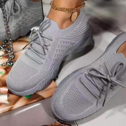 Damen atmungsaktive Lauf-Sneaker mit flexiblem Strick-Obermaterial Stalluxe