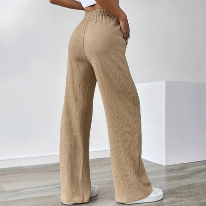 Damen weite Textilhosen mit Knopfdetails und Kordelzug Stalluxe
