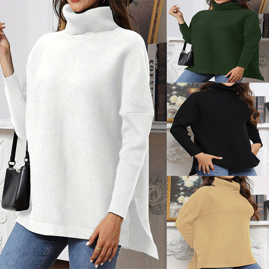 Damen gemütlicher Rollkragenpullover aus feinem Strick Stalluxe