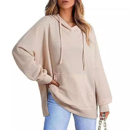 Damen lässiger Hoodie mit seitlichen Schlitzen und praktischen Taschen Stalluxe