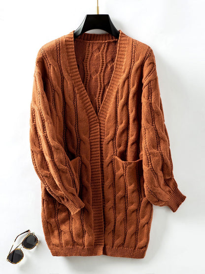 Damen Strickjacke mit V-Ausschnitt und praktischen Taschen Stalluxe