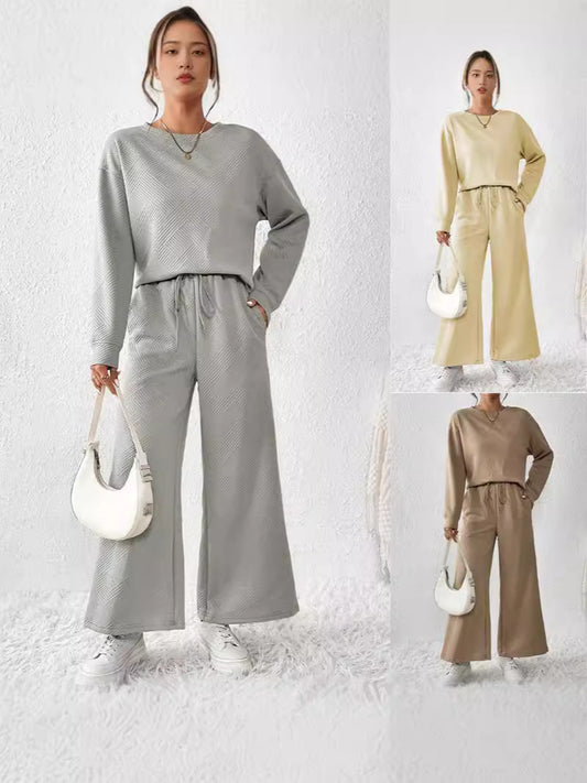 Damen Lounge-Outfit mit elegantem Strukturmuster Stalluxe