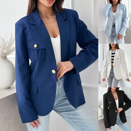 Damen eleganter Blazer mit praktischen Taschen und figurbetontem Schnitt Stalluxe
