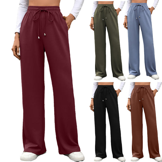 Damen Weite Baumwoll-Loungehose mit elastischem Bund Stalluxe